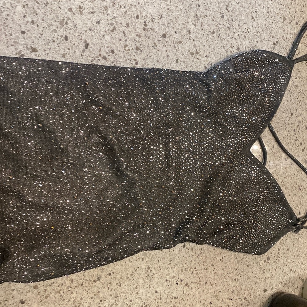 This is a very sparkly rhinestone mini dress #party ✨✨